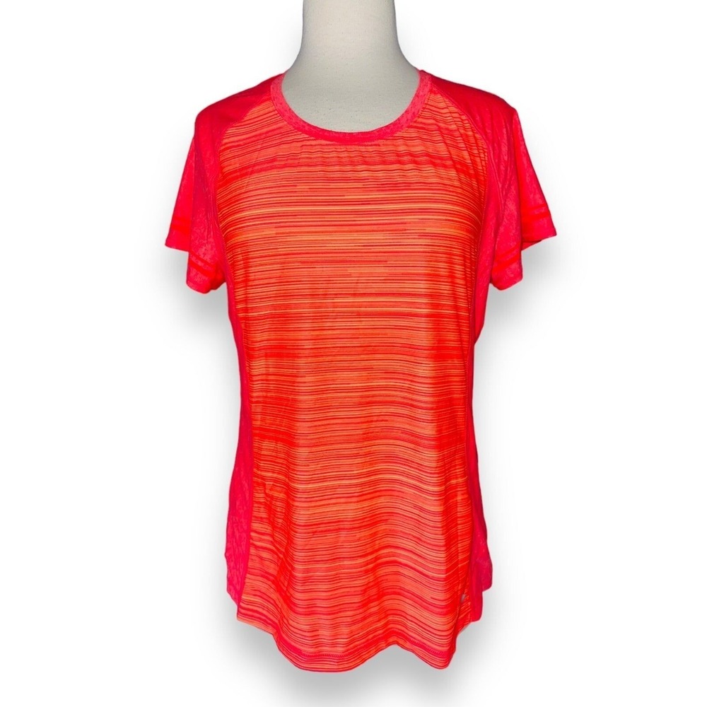 UA Under ARMOUR Women's Shirt Top Workout Large Orange Purple N6